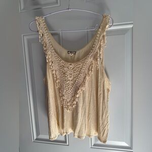 Eyeshadow Cream Crochet-Trim Tank Top